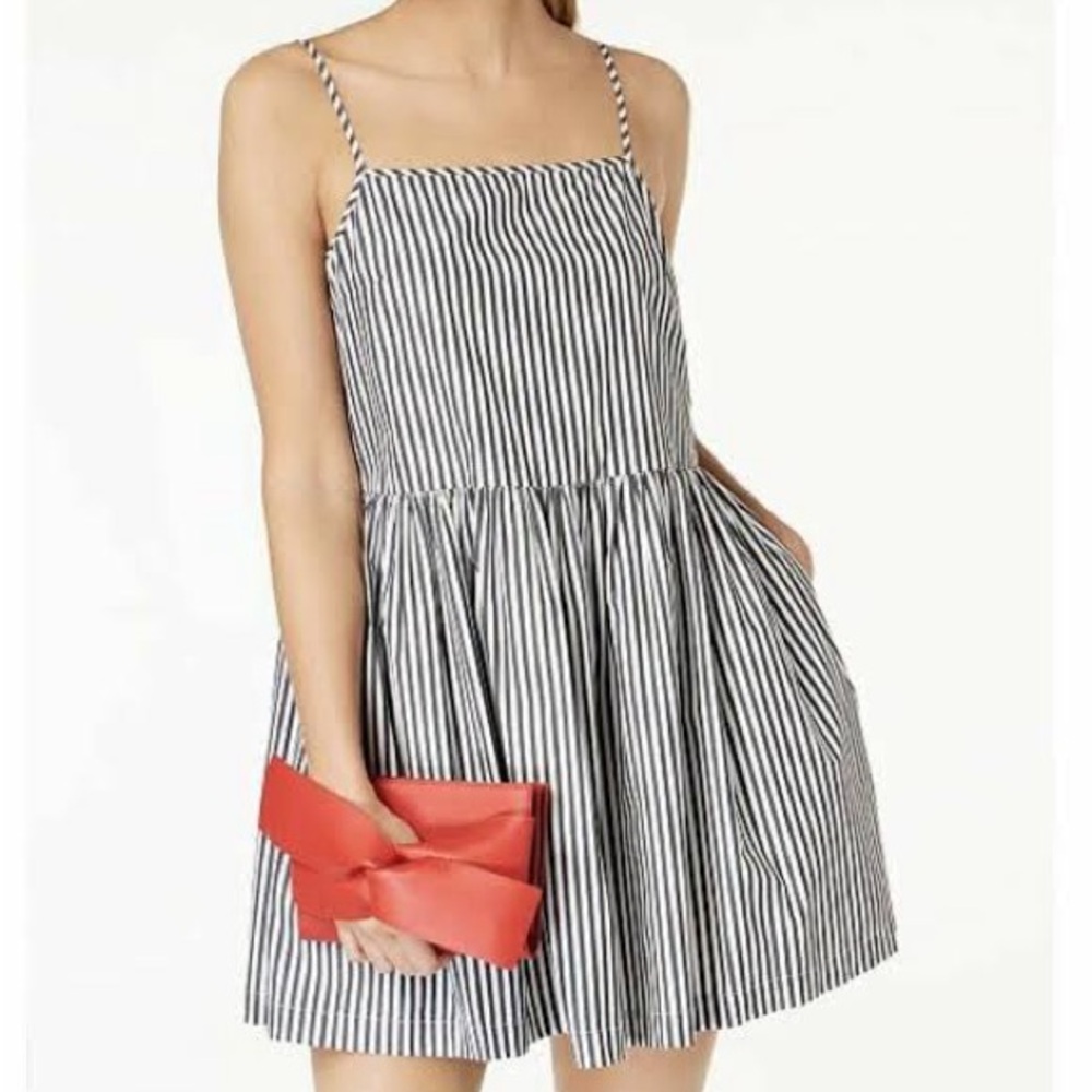 French Connection (0) “Sardinia” Black White Stripe Sleeveless Mini Dress